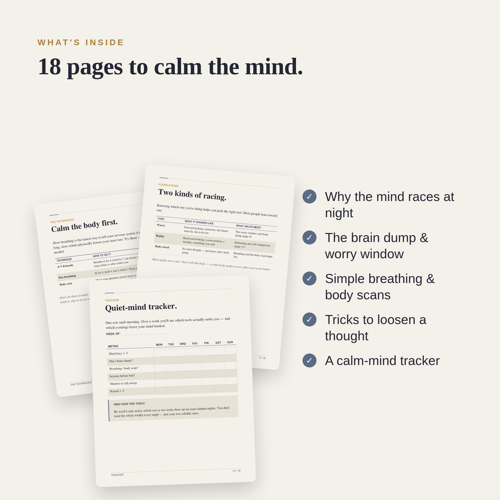 The Quiet Mind — Calm a Racing Mind and Drift Off with Ease